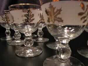 Libbey "Golden Foliage" Mad Men style cocktail glasses